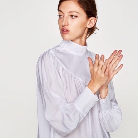Zara High collar blouse - Picture 1 of 2